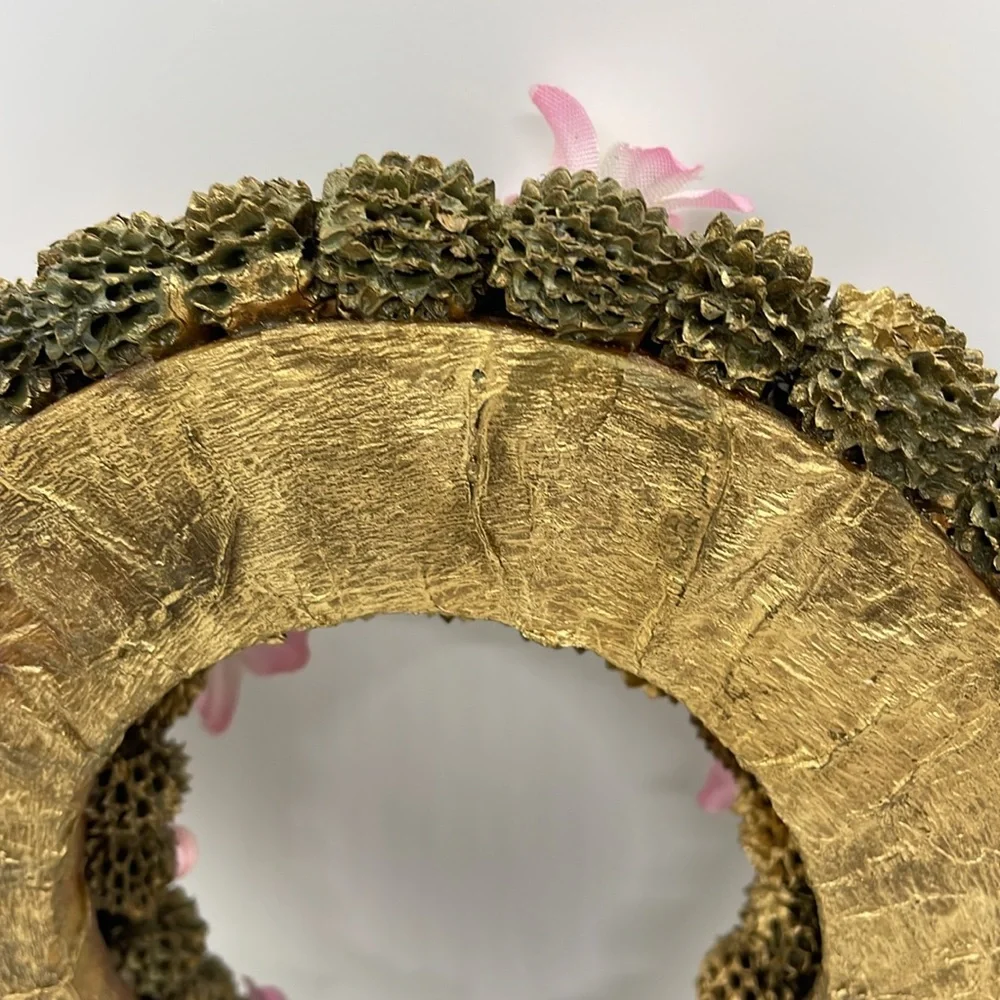 Gold Wreath Made Out of Thistle Burrs - 5.5 Inches